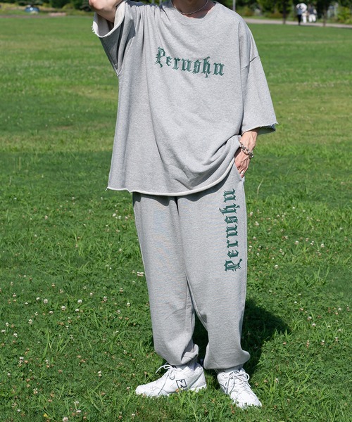 Perushu(ペルーシュ)の「サマー裏毛Tシャツ(セットアップで着用可)(Tシャツ/カットソー・メンズ・ライトグレー/ブラック/グリーン・MEDIUM/LARGE)」の10枚目の写真