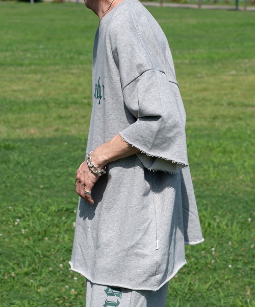 Perushu(ペルーシュ)の「サマー裏毛Tシャツ(セットアップで着用可)(Tシャツ/カットソー・メンズ・ライトグレー/ブラック/グリーン・MEDIUM/LARGE)」の11枚目の写真