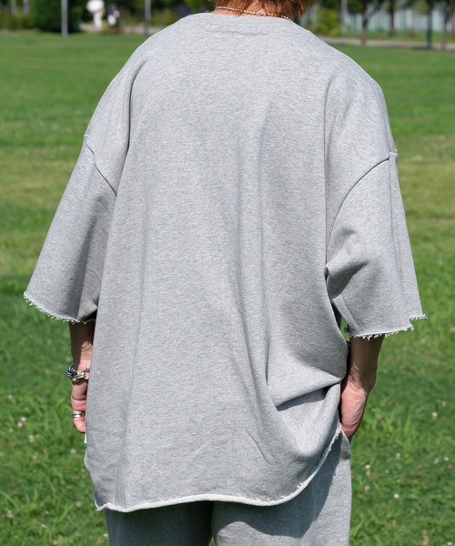 Perushu(ペルーシュ)の「サマー裏毛Tシャツ(セットアップで着用可)(Tシャツ/カットソー・メンズ・ライトグレー/ブラック/グリーン・MEDIUM/LARGE)」の16枚目の写真