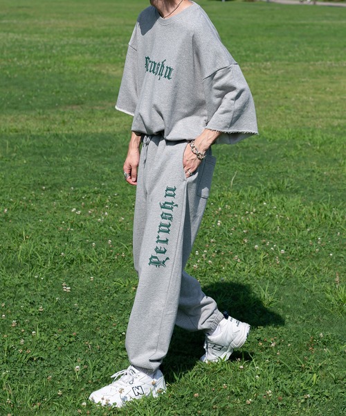 Perushu(ペルーシュ)の「サマー裏毛Tシャツ(セットアップで着用可)(Tシャツ/カットソー・メンズ・ライトグレー/ブラック/グリーン・MEDIUM/LARGE)」の20枚目の写真