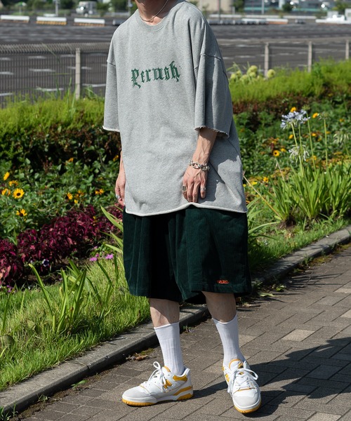 Perushu(ペルーシュ)の「サマー裏毛Tシャツ(セットアップで着用可)(Tシャツ/カットソー・メンズ・ライトグレー/ブラック/グリーン・MEDIUM/LARGE)」の15枚目の写真