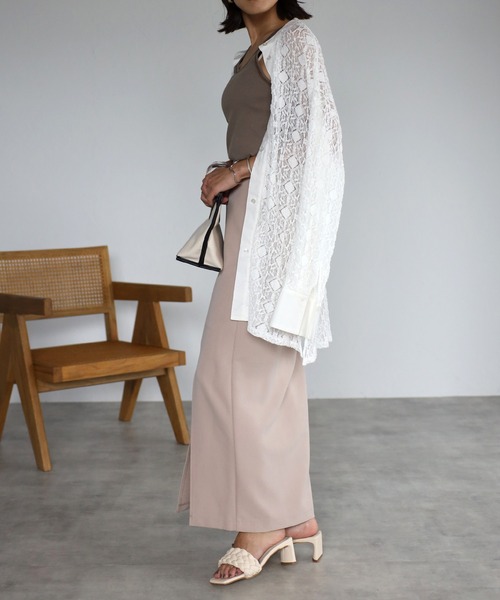 mi via loca（ミヴィアロカ）の「配色ステッチタンクトップ（タンクトップ・レディース・ホワイト/ブラック/ブラウン/カーキ/モカ・FREE）」の10枚目の写真