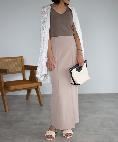 mi via loca（ミヴィアロカ）の「配色ステッチタンクトップ（タンクトップ・レディース・ホワイト/ブラック/ブラウン/カーキ/モカ・FREE）」の11枚目の写真