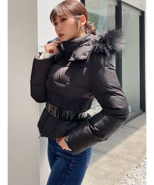 GYDA（ジェイダ）の「GGベルト付SHORT中綿コート（その他アウター・レディース・ブラック・FREE）」の3枚目の写真