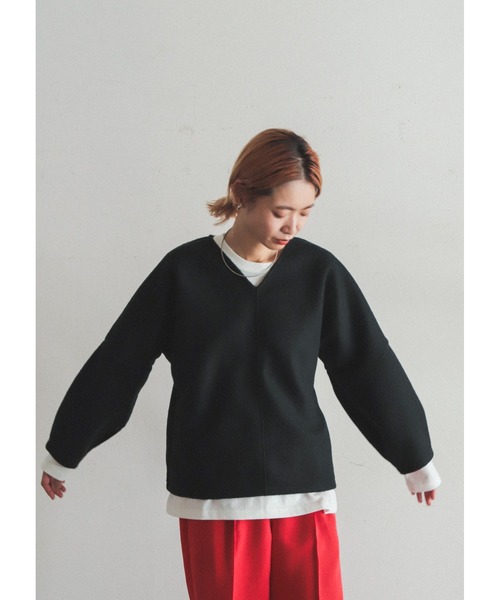 FIL DE FER（フィルデフェール）の「ブークレニードルパンチ　ドルマンカットソー（Tシャツ/カットソー・レディース・グレー/ブラック・FREE）」の15枚目の写真