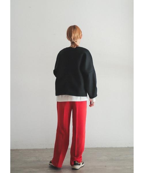 FIL DE FER（フィルデフェール）の「ブークレニードルパンチ　ドルマンカットソー（Tシャツ/カットソー・レディース・グレー/ブラック・FREE）」の18枚目の写真