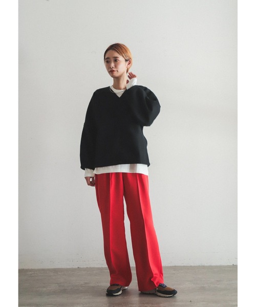 FIL DE FER（フィルデフェール）の「ブークレニードルパンチ　ドルマンカットソー（Tシャツ/カットソー・レディース・グレー/ブラック・FREE）」の20枚目の写真