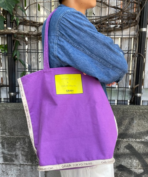 CIAOPANIC(チャオパニック)の「【GRAIN/グレイン】Grocery Carrier Tote M(グロサリー キャリア トートM)(トートバッグ・レディース・ホワイト/ブラック/パープル/ベージュ・FREE)」の4枚目の写真
