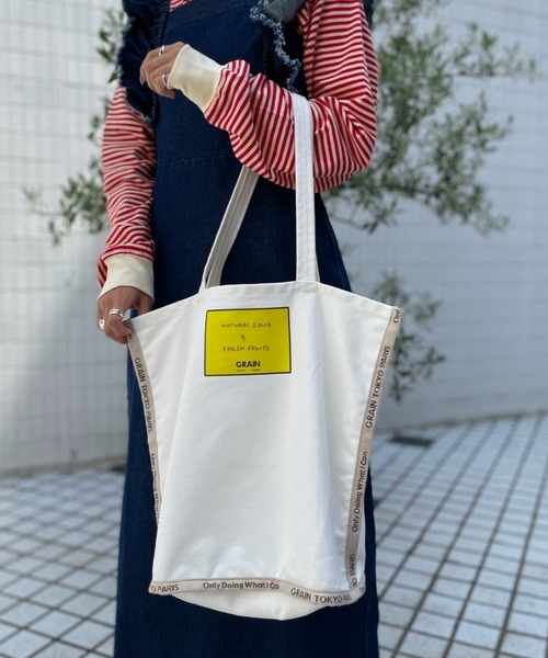 CIAOPANIC(チャオパニック)の「【GRAIN/グレイン】Grocery Carrier Tote M(グロサリー キャリア トートM)(トートバッグ・レディース・ホワイト/ブラック/パープル/ベージュ・FREE)」の2枚目の写真
