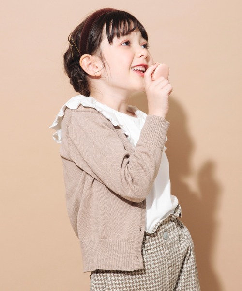 BRANSHES（ブランシェス）の「シンプルカーディガン（カーディガン/ボレロ・キッズ・キャメル/ネイビー/レッド・L/M/XL）」の2枚目の写真