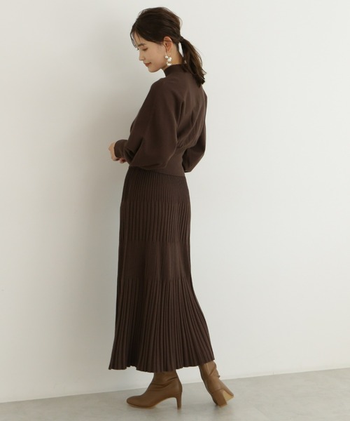 NATURAL BEAUTY BASIC(ナチュラルビューティーベーシック)の「ドルマンニットセットアップ(ワンピース・レディース・ベージュ/ブラウン/レッド/ネイビー・MEDIUM)」の19枚目の写真