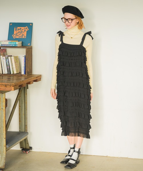 Birthday room（バースデイルーム）の「フリルデザインワンピース / frill design one-piece（ワンピース・レディース・ブラック・FREE）」の17枚目の写真