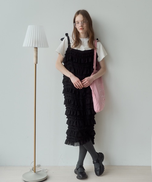 PUI ハートペプラムデザインワンピース フリルデザインワンピース / frill design one-piece