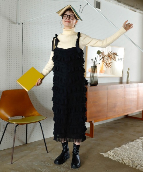 Birthday room（バースデイルーム）の「フリルデザインワンピース / frill design one-piece（ワンピース・レディース・ブラック・FREE）」の2枚目の写真