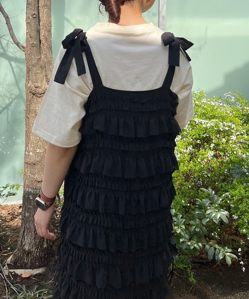 Birthday room（バースデイルーム）の「フリルデザインワンピース / frill design one-piece（ワンピース・レディース・ブラック・FREE）」の10枚目の写真