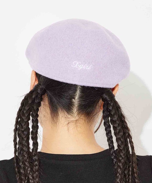 X-girl（エックスガール）の「HUNTING CAP（ハンチング/ベレー帽・レディース・ブラック/ホワイト/ライトパープル・ONE SIZE）」の15枚目の写真