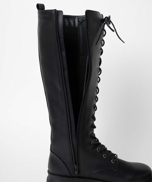WEGO(ウィゴー)の「★WEGO/レースアップロングブーツ(ブーツ・レディース・ブラック・MEDIUM/LARGE)」の9枚目の写真