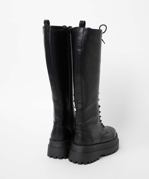WEGO(ウィゴー)の「★WEGO/レースアップロングブーツ(ブーツ・レディース・ブラック・MEDIUM/LARGE)」の6枚目の写真