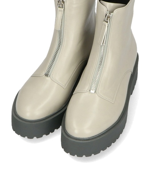 ORiental TRaffic(オリエンタルトラフィック)の「厚底フロントジップブーツ/21425(ブーツ・レディース・ブラック/グレー・SS/S/M/L/LL/3L)」の5枚目の写真