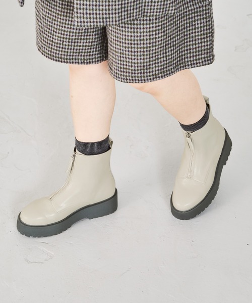 ORiental TRaffic(オリエンタルトラフィック)の「厚底フロントジップブーツ/21425(ブーツ・レディース・ブラック/グレー・SS/S/M/L/LL/3L)」の18枚目の写真