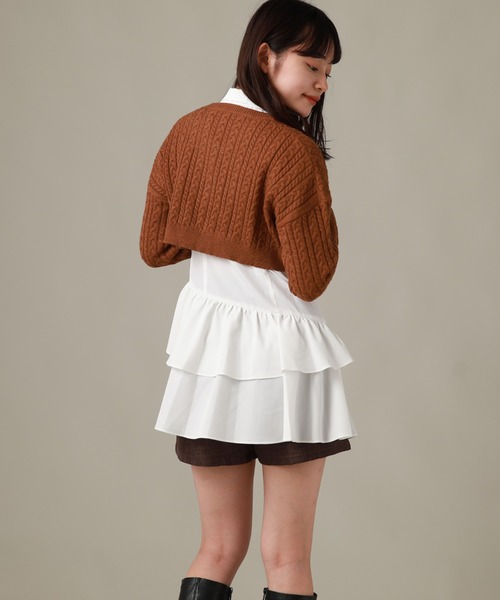 Cheek（チーク）の「ミニケーブルカーデ＋チュニックワンピース（チュニック・レディース・ブラウン/ブラック/グレー・MEDIUM）」の16枚目の写真