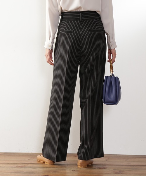 N.（N. Natural Beauty Basic）（エヌエヌナチュラルビューティーベーシック）の「【S Size Line】◆センタープレスタックワイドパンツ（スラックス・レディース・ストライプ/グレー・SMALL/MEDIUM）」の11枚目の写真