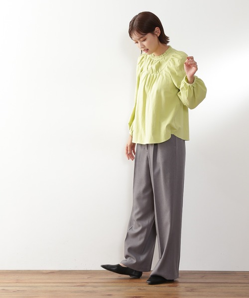 N.（N. Natural Beauty Basic）（エヌエヌナチュラルビューティーベーシック）の「【S Size Line】◆センタープレスタックワイドパンツ（スラックス・レディース・ストライプ/グレー・SMALL/MEDIUM）」の5枚目の写真