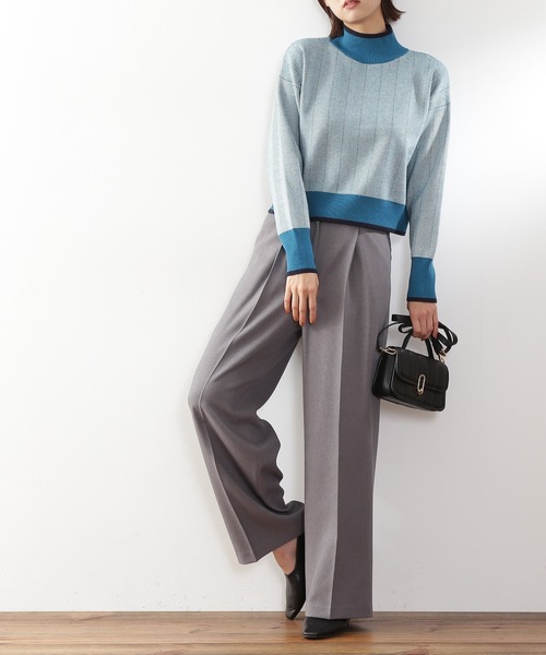 N.（N. Natural Beauty Basic）（エヌエヌナチュラルビューティーベーシック）の「【S Size Line】◆センタープレスタックワイドパンツ（スラックス・レディース・ストライプ/グレー・SMALL/MEDIUM）」の19枚目の写真