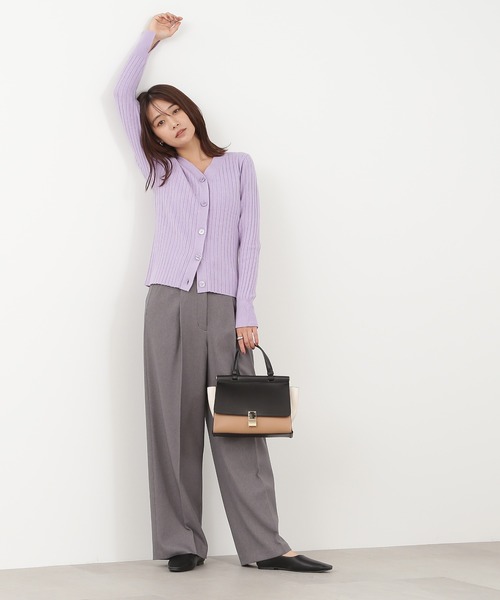 N.（N. Natural Beauty Basic）（エヌエヌナチュラルビューティーベーシック）の「【S Size Line】◆センタープレスタックワイドパンツ（スラックス・レディース・ストライプ/グレー・SMALL/MEDIUM）」の15枚目の写真