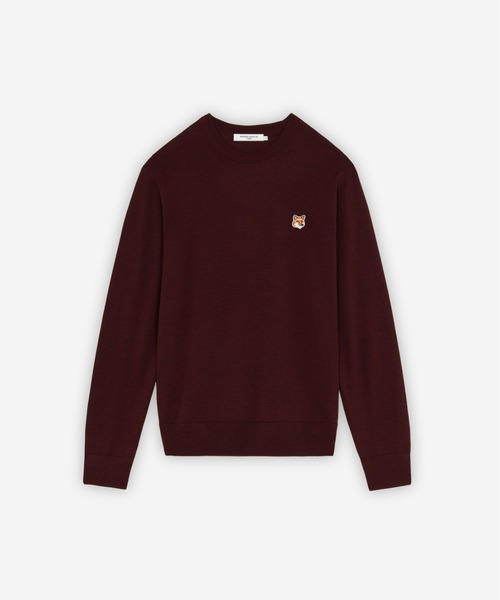 Maison Kitsune(メゾンキツネ)の「FOX HEAD PATCH CLASSIC R-NECK PULLOVER(ニット/セーター・メンズ・ワイン・XXS/XS/S/M/L/XL)」の1枚目の写真