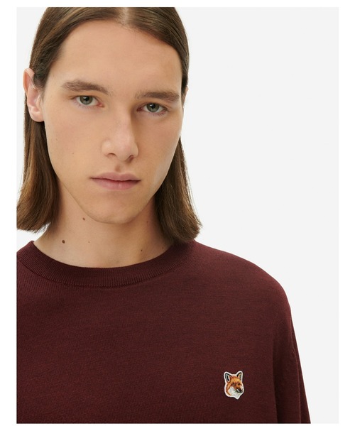 Maison Kitsune(メゾンキツネ)の「FOX HEAD PATCH CLASSIC R-NECK PULLOVER(ニット/セーター・メンズ・ワイン・XXS/XS/S/M/L/XL)」の2枚目の写真