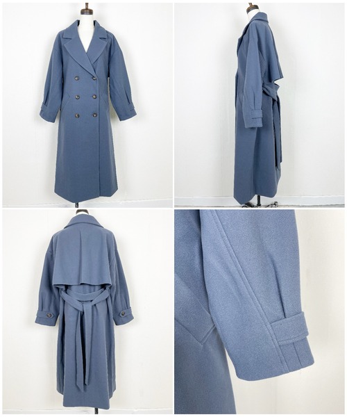 StyleSea（スタイルシー）の「ニットモッサトレンチコート（トレンチコート・レディース・パープル/アイボリー/ブラック/ブルー・MEDIUM）」の5枚目の写真