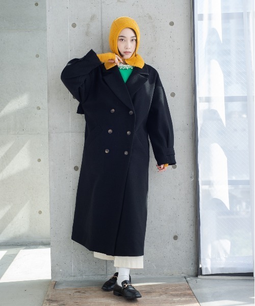 StyleSea（スタイルシー）の「ニットモッサトレンチコート（トレンチコート・レディース・パープル/アイボリー/ブラック/ブルー・MEDIUM）」の16枚目の写真