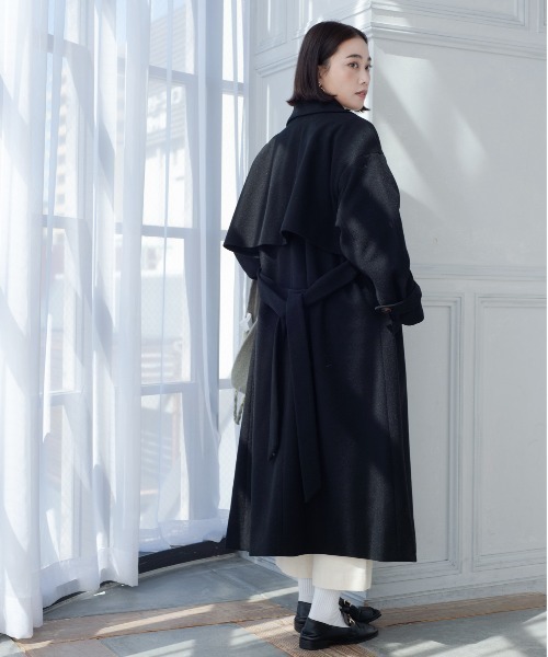 StyleSea（スタイルシー）の「ニットモッサトレンチコート（トレンチコート・レディース・パープル/アイボリー/ブラック/ブルー・MEDIUM）」の22枚目の写真