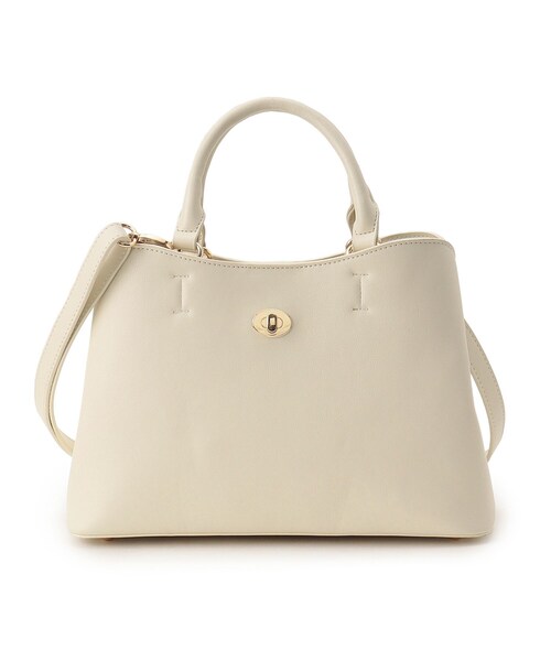 SHOO・LA・RUE（シューラルー）の「◆飾り金具地トート（トートバッグ・レディース・アイボリー/ブラック/グレー・00）」の4枚目の写真