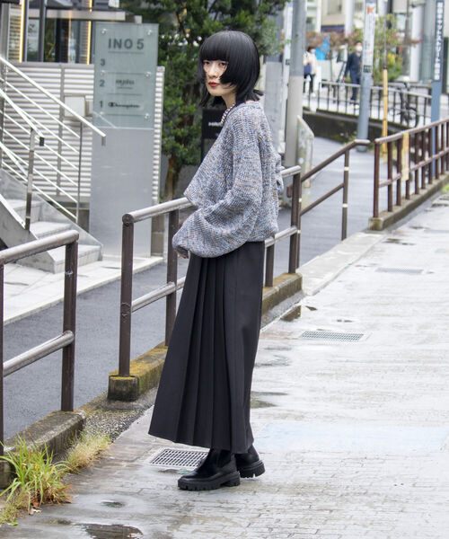 GLOSTER（グロスター）の「【GLOSTER/グロスター】ローゲージミックスニット ビッグシルエット 畦ニット グラデーション スプリングニット（ニット/セーター・メンズ・ホワイト系その他/グレー系その他/ブルー系その他・S/M/L）」の14枚目の写真