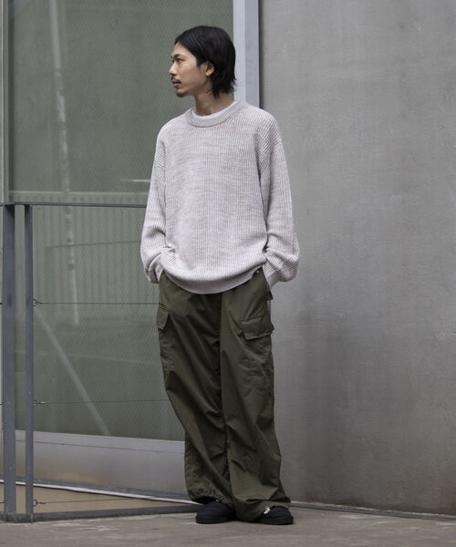GLOSTER（グロスター）の「【GLOSTER/グロスター】ローゲージミックスニット ビッグシルエット 畦ニット グラデーション スプリングニット（ニット/セーター・メンズ・ホワイト系その他/グレー系その他/ブルー系その他・S/M/L）」の20枚目の写真