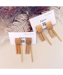 tone | 【Agaro】真鍮　デザインスクエアの痛くなりにくいイヤリング(MA)(イヤリング)