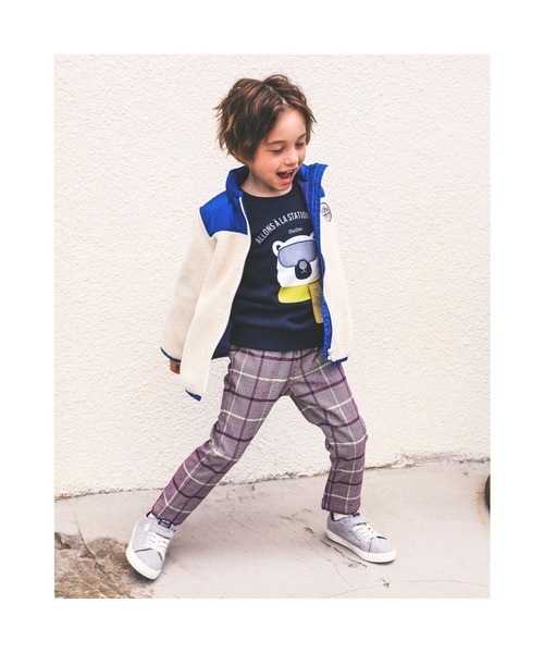 BeBe（ベベ）の「BeBe/グレンチェックテーパードパンツ(90~150cm)（その他パンツ・キッズ・パープル系その他・90/130/140/100/120/110/150）」の6枚目の写真