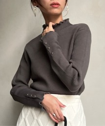 Chez toi | 袖口ボタンメローハイネックプルオーバー(ニット/セーター)