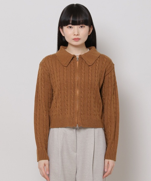 ALAND（エーランド）の「3.3 Field Trip／2WAY ZIP KNIT　2180712（カーディガン/ボレロ・レディース・キャメル/ベージュ・FREE）」の6枚目の写真