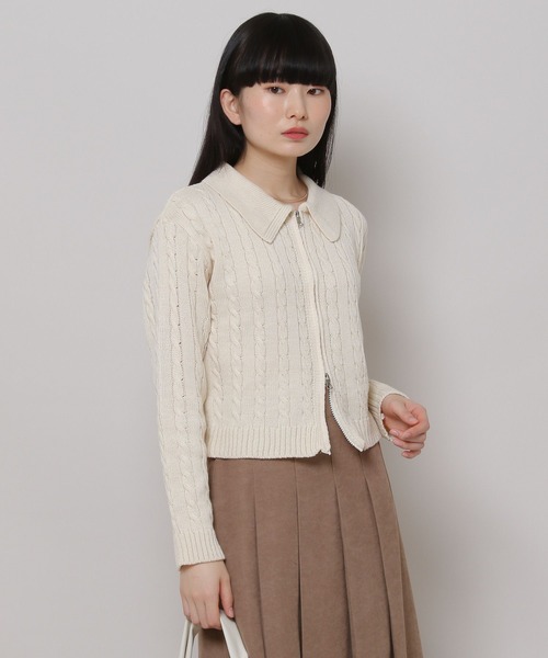 ALAND（エーランド）の「3.3 Field Trip／2WAY ZIP KNIT　2180712（カーディガン/ボレロ・レディース・キャメル/ベージュ・FREE）」の8枚目の写真