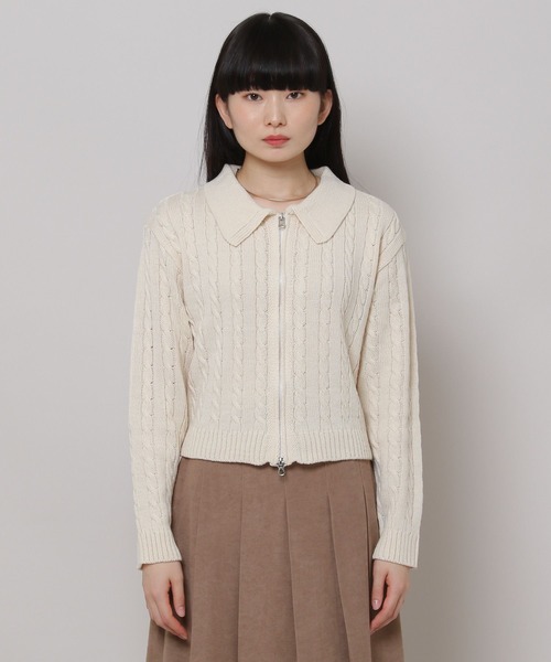 ALAND（エーランド）の「3.3 Field Trip／2WAY ZIP KNIT　2180712（カーディガン/ボレロ・レディース・キャメル/ベージュ・FREE）」の10枚目の写真