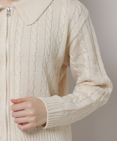 ALAND（エーランド）の「3.3 Field Trip／2WAY ZIP KNIT　2180712（カーディガン/ボレロ・レディース・キャメル/ベージュ・FREE）」の15枚目の写真