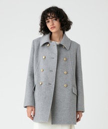 専用 美品｜ アルアバイル ショートビーバーオフィサーコート グレー ウール S allureville（アルアバイル）の「ショートビーバーオフィサーコート