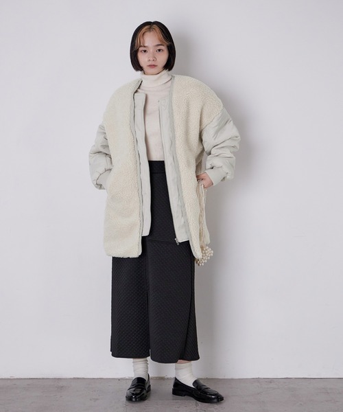 Fashion Letter(ファッションレター)の「ボア×MA-1オーバーブルゾン(MA-1・レディース・ブラック/ブラウン/ライトベージュ・M)」の8枚目の写真