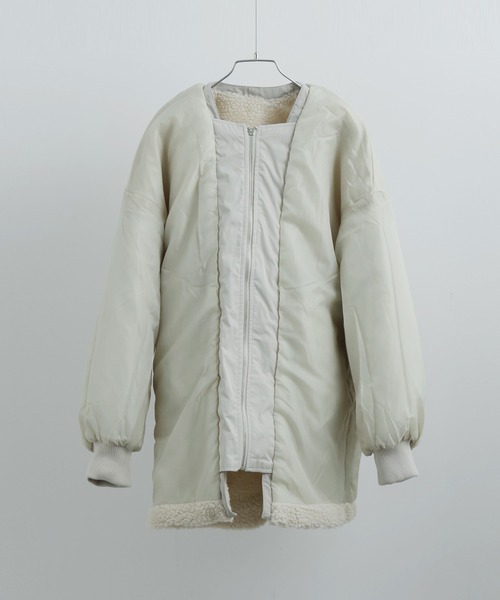 Fashion Letter(ファッションレター)の「ボア×MA-1オーバーブルゾン(MA-1・レディース・ブラック/ブラウン/ライトベージュ・M)」の12枚目の写真