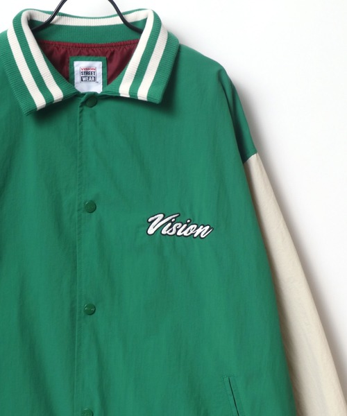 VISION STREET WEAR(ヴィジョンストリートウェア)の「VISION STREET WEAR/ヴィジョンストリートウエア ビッグシルエット ロゴ ワッペン バック刺繍 コーチスタジャン(ナイロンジャケット・メンズ・ブラック/グリーン/ネイビー・M/L/LL)」の18枚目の写真