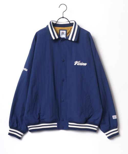 VISION STREET WEAR(ヴィジョンストリートウェア)の「VISION STREET WEAR/ヴィジョンストリートウエア ビッグシルエット ロゴ ワッペン バック刺繍 コーチスタジャン(ナイロンジャケット・メンズ・ブラック/グリーン/ネイビー・M/L/LL)」の9枚目の写真