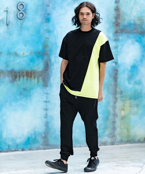 CAMBIO(カンビオ)の「mt8217-Front Switch Design Short Sleeve Cut sew カットソー(Tシャツ/カットソー・メンズ・ブラック×イエロー/ブラック×ホワイト/ホワイト×ブラック/ホワイト×ブルー・S/L/M)」の15枚目の写真